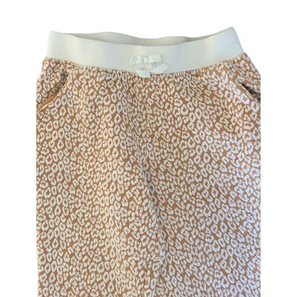JANIE AND JACK Brown + White Animal Print Jacquard Girl's Jogger Pants Size 8 - Picture 3 of 8